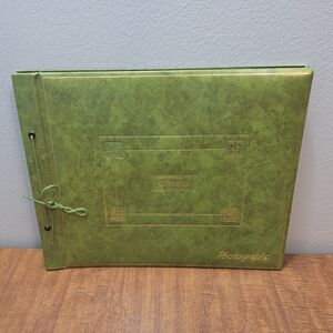 VTG NOS Springfield Leatherette Green Padded 14 X 11 Inch Photo Album USA Retro